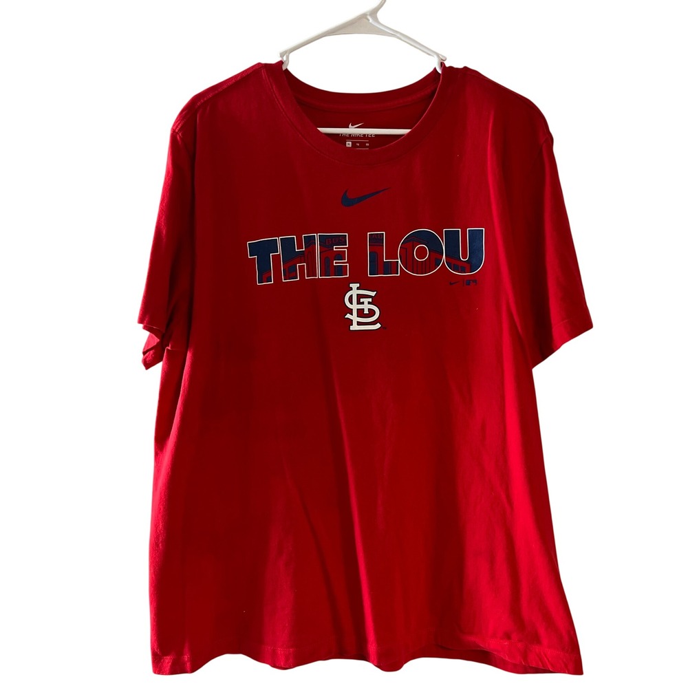Nike St. Louis Cardinals The Lou Red Graphic T-Shirt Mens XL MLB Baseball Tee